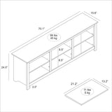 Farmhouse TV Stand in Black Wood Finish - for TVs up to 70-inch-4