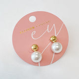 Ball And Pearl Stud Earrings