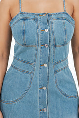 WOMEN FASHION DENIM LONG MAXI DRESS