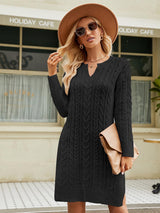 Cable Knit Midi Sweater Dress