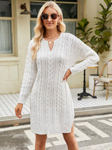 Cable Knit Midi Sweater Dress
