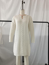Cable Knit Midi Sweater Dress