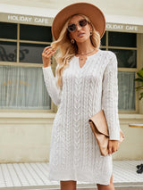 Cable Knit Midi Sweater Dress