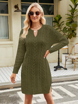 Cable Knit Midi Sweater Dress