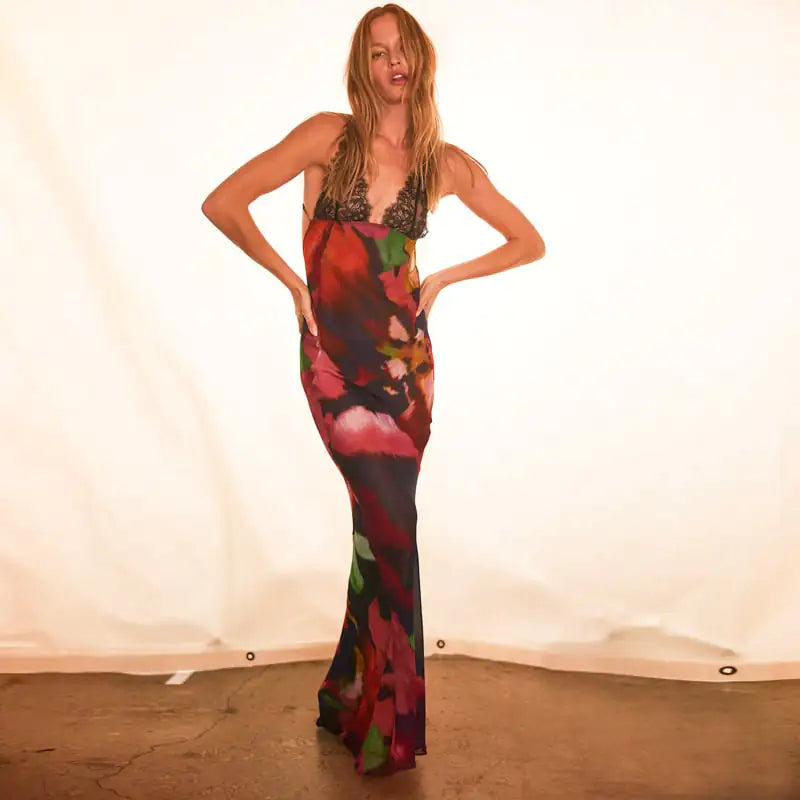 Sexy & Slinky Spaghetti Strap Sleeveless Long Dress for Women