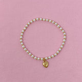 Stone Bead Heart Anklet