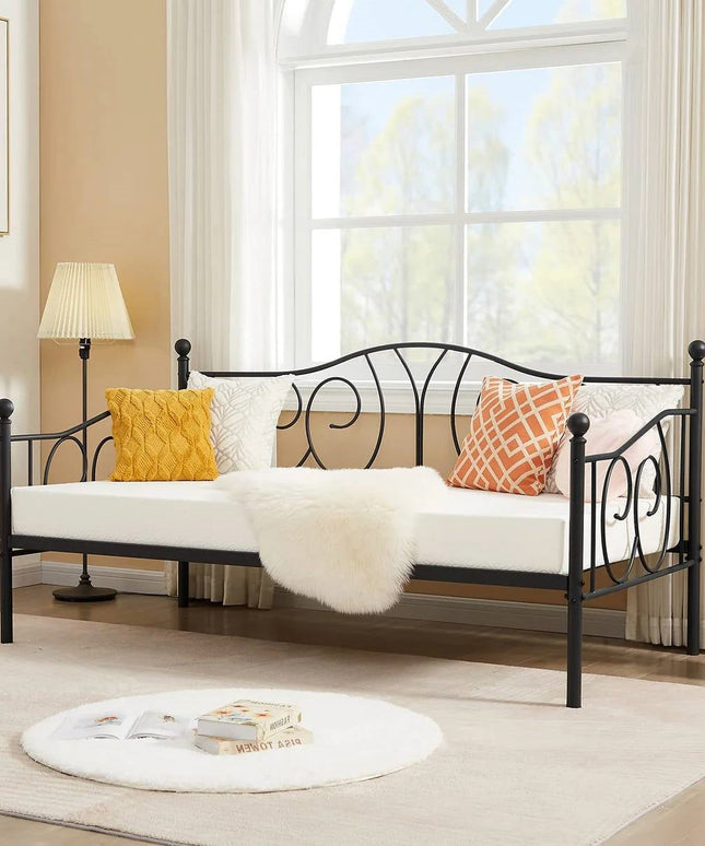 Twin size French Country Style Black Metal Day Bed Frame-1