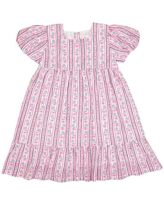 Ghost Stripe with Silver Lurex Dress