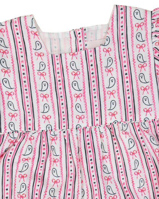 Ghost Stripe with Silver Lurex Dress