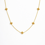 Dot Dot Golden Cross Necklace - Water & Tarnish Resistant