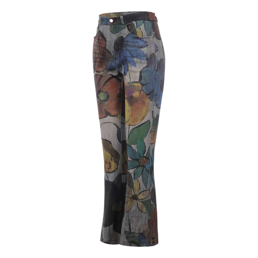 All Sizes 70's Style Women's Floral Boho Pants