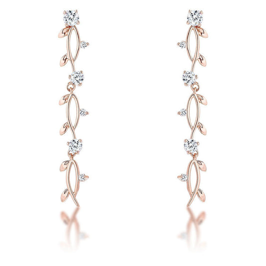 1.1Ct Vine Design Rose Gold Plated Earrings-0