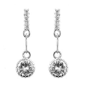 Simple Cubic Zirconia Drop Earrings-0