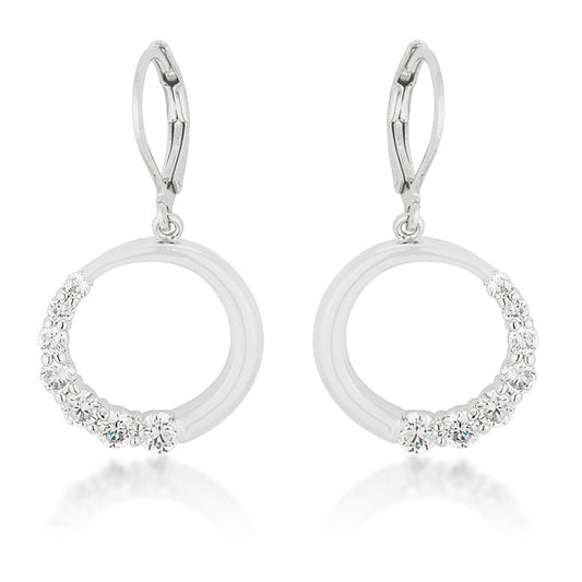 Graduated Cubic Zirconia Circle Earrings-0