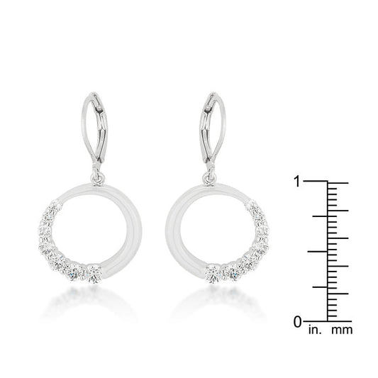 Graduated Cubic Zirconia Circle Earrings-1
