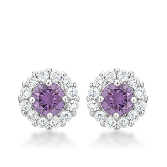Bella Bridal Earrings in Purple-0