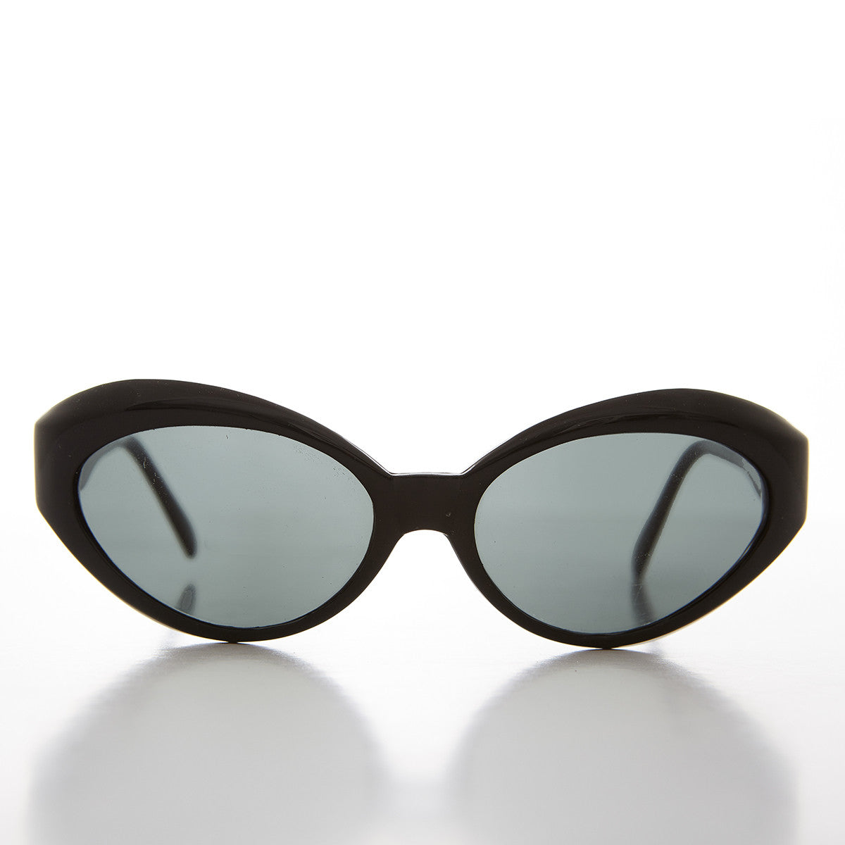 Curved Cat Eye Sunglass Retro with Glass Lens - Flo