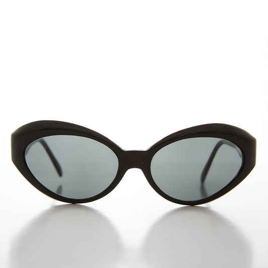 Curved Cat Eye Sunglass Retro with Glass Lens - Flo