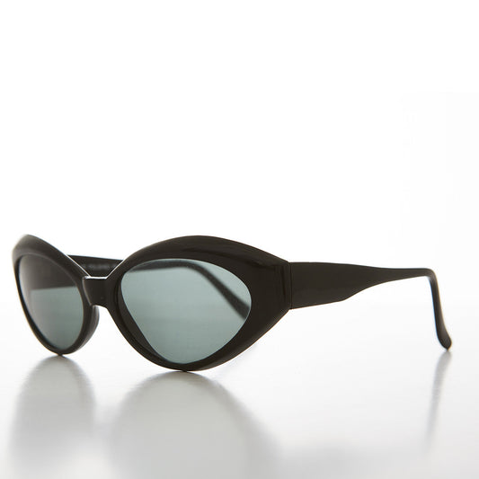 Curved Cat Eye Sunglass Retro with Glass Lens - Flo