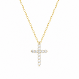 Faceted Crystal Cross Necklace