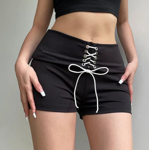 Sexy Retro Glam Hot Pants for Women with Lacing Design