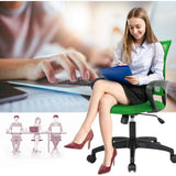 Green Modern Mid-Back Ergonomic Mesh Office Desk Chair with Armrest on Wheels-1