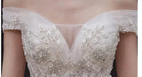Luxury Off-Shoulder Wedding Dress - Handmade Lace Ball Gown | Femstylo