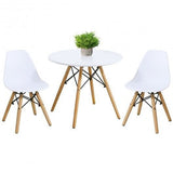 Kid's Modern Dining Table Set with 2 Armless Chairs-2