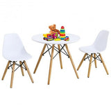 Kid's Modern Dining Table Set with 2 Armless Chairs-3