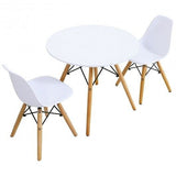 Kid's Modern Dining Table Set with 2 Armless Chairs-5