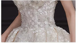 Luxury Off-Shoulder Wedding Dress - Handmade Lace Ball Gown | Femstylo