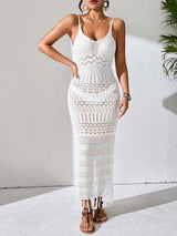 Hollowed-out Halter Maxi Dress