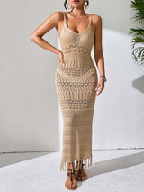 Hollowed-out Halter Maxi Dress