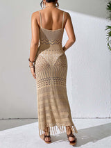 Hollowed-out Halter Maxi Dress