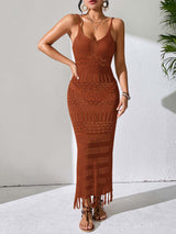 Hollowed-out Halter Maxi Dress