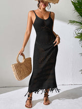 Hollowed-out Halter Maxi Dress