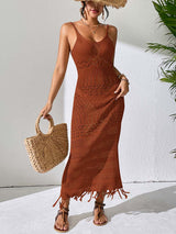 Hollowed-out Halter Maxi Dress