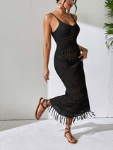 Hollowed-out Halter Maxi Dress