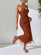 Hollowed-out Halter Maxi Dress
