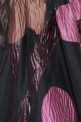 ABSTRACT ROSE WOVEN MIDI DRESS