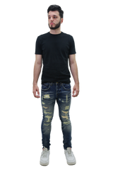 RIPPED MID-RISE SKINNY JEANS