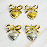 Mini Bow Mini Heart Earrings