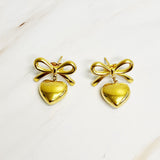Mini Bow Mini Heart Earrings