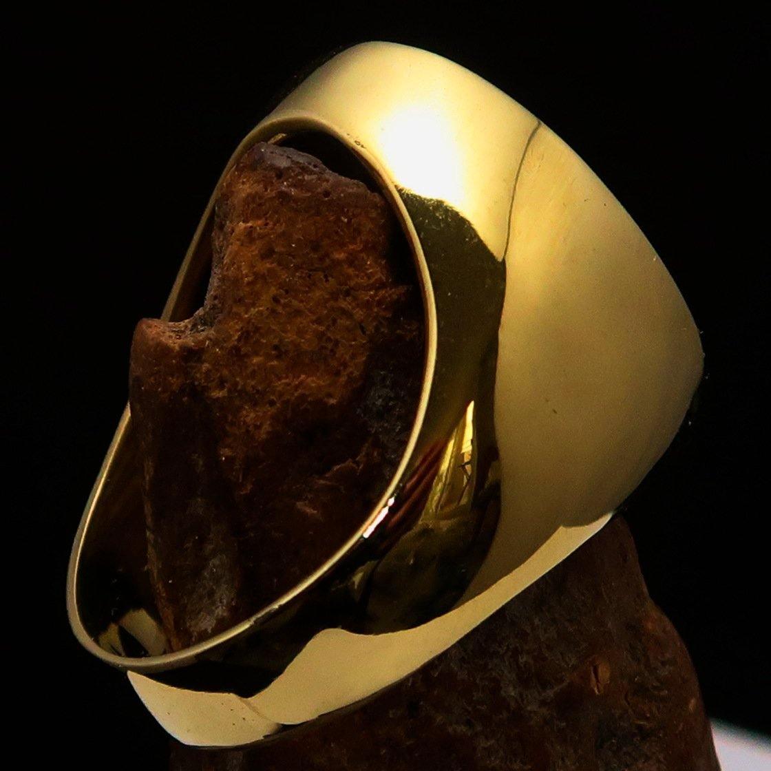 Excellent crafted Men's Green Riding Knight Ring - Solid Brass-2