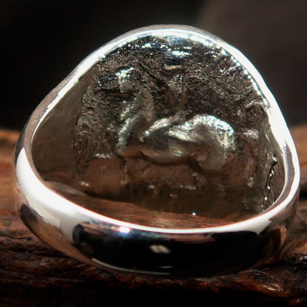 Men's Sterling Silver ancient Roman Coin Men's Ring Antonius Pius-1