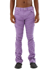 AJS410 SHREDDED STACKED JEANS