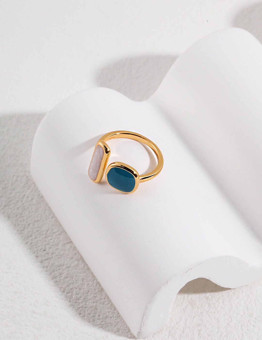 Minimalist Band Drip Glaze Open Ring-1