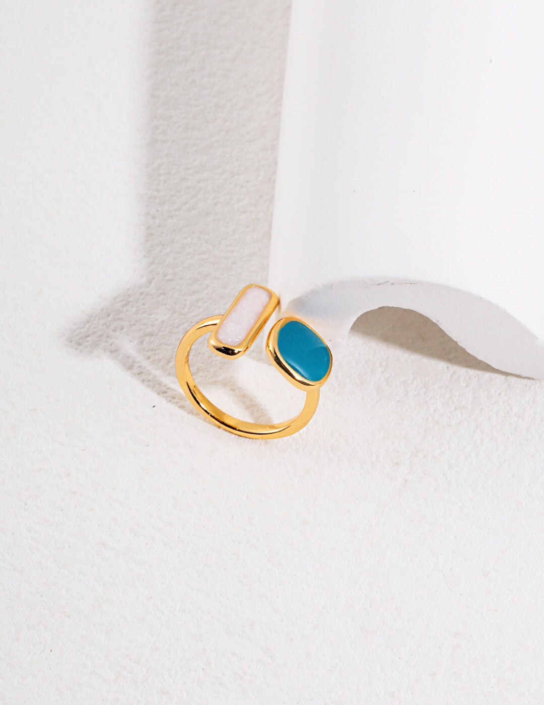 Minimalist Band Drip Glaze Open Ring-0