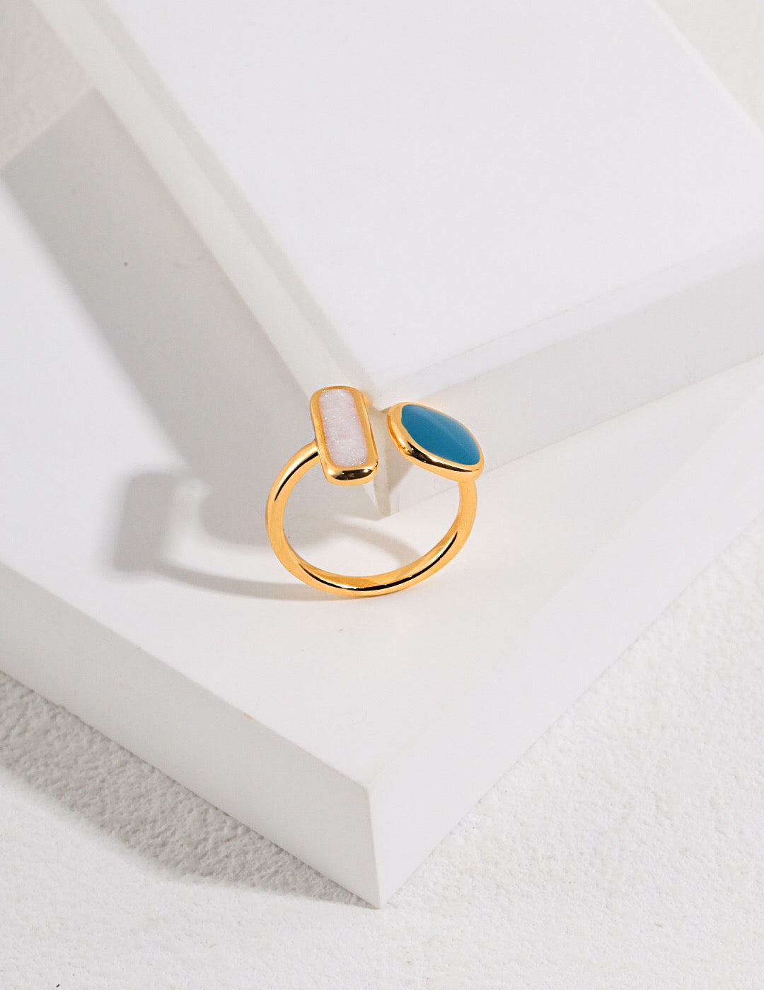 Minimalist Band Drip Glaze Open Ring-3