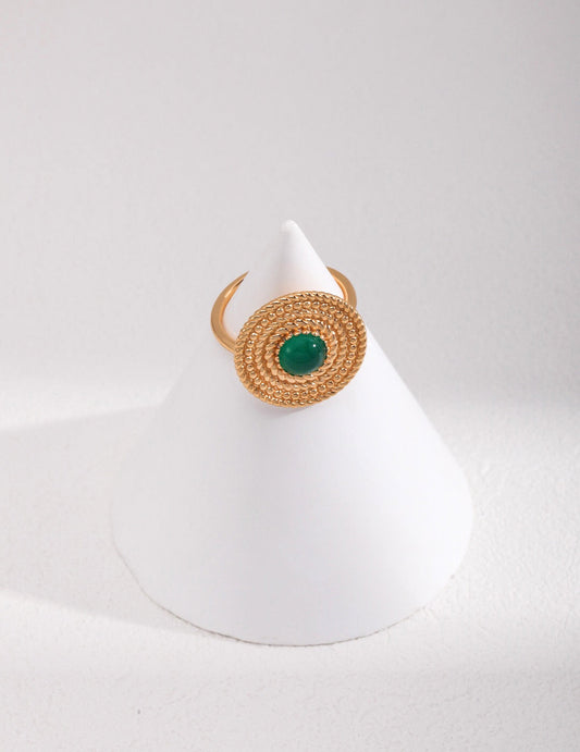 Green Chalcedony Open Ring-1
